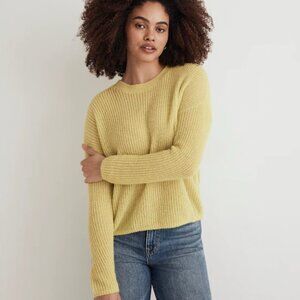 Madewell Ribbed Crewneck Sweater in Gold Size XXS Women's